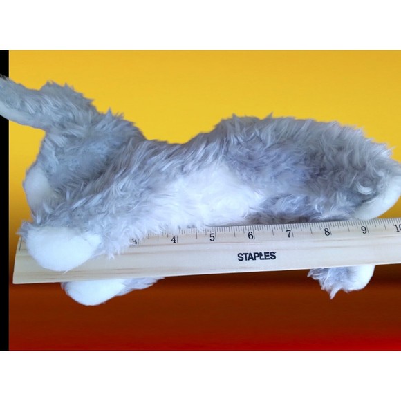 Vintage HUGFUN Bunny Rabbit Plush 8.5 Long Eared Gray Shaggy Stuffed Animal Toy - Picture 4 of 7